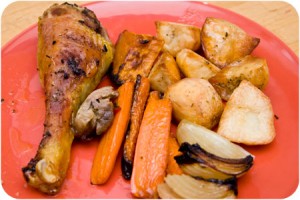 This is all that is left of our chicken dinner!