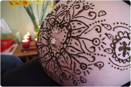 henna belly at blessingway