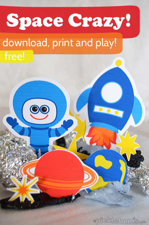 Space Crazy - free printable space characters to download print and play with!