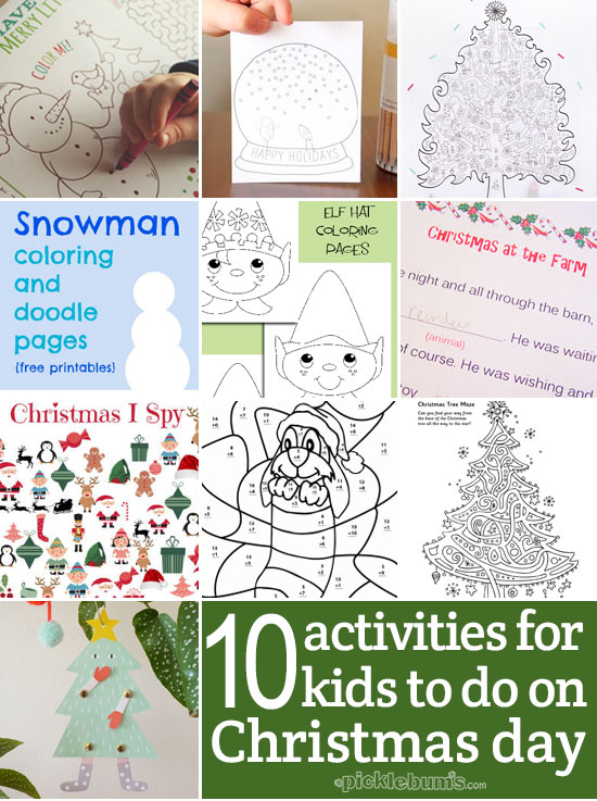 Ten Easy Activities for the Kids to do on Christmas Day - Picklebums
