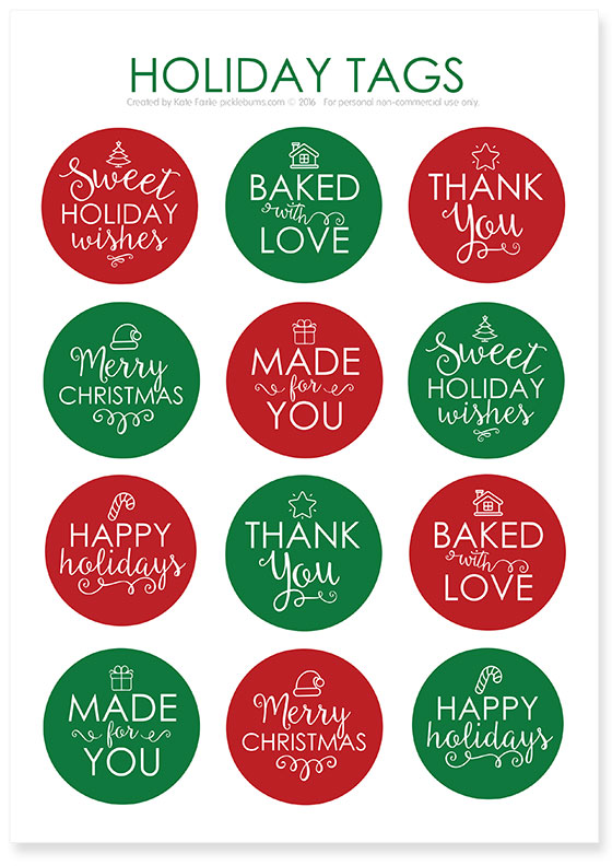 Chocolate Cherry Cookies and Printable Holidays Tags Picklebums