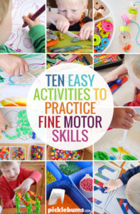 Easy activities for practicing fine motor skills