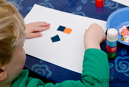 Simple Play Ideas - Paper Square Collage . Because art for kids doesn't have to be difficult.
