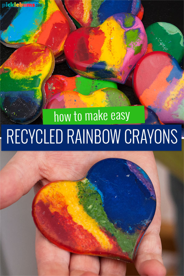 recycled rainbow crayons