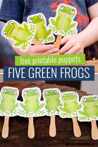 Five Green Frogs Printable Puppets - Picklebums