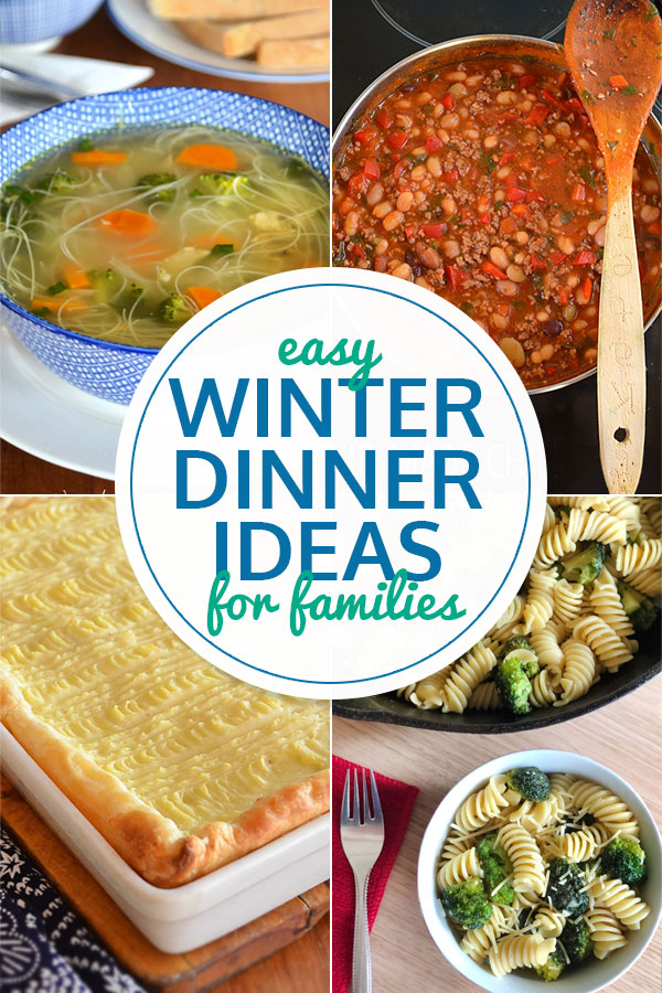 four images of winter dinners