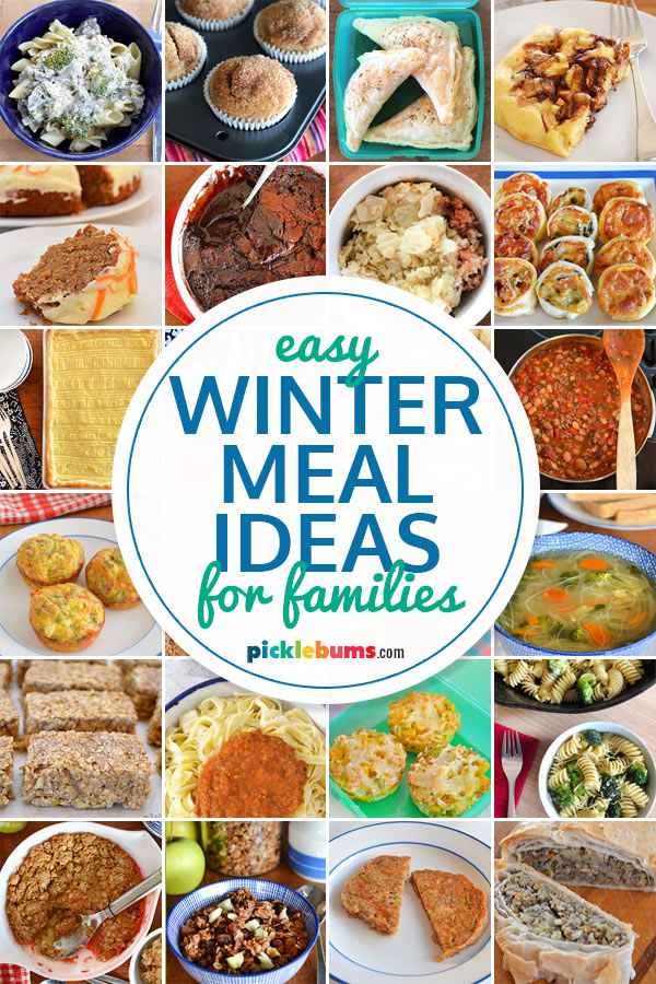 collage of photos of winter meal ideas
