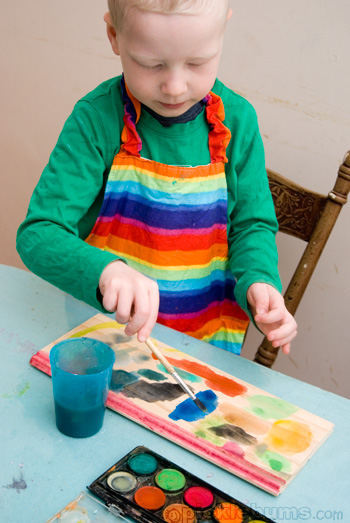easy art for kids - painting on wood
