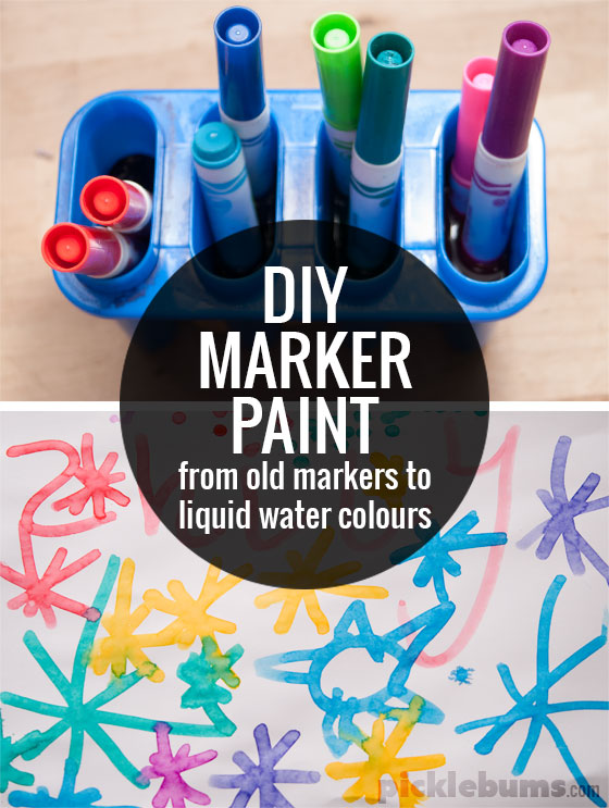 DIY Marker Paint - from old dried up markers to liquid water colour paints! 