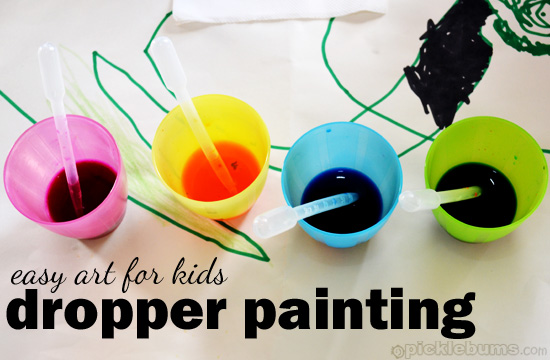 easy art for kids - dropper painting