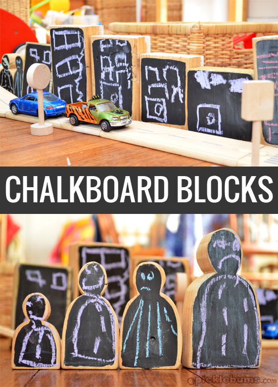 Chalkboard blocks - an easy DIY toy hack 