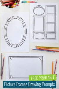 free printable frame drawing prompts with pencils