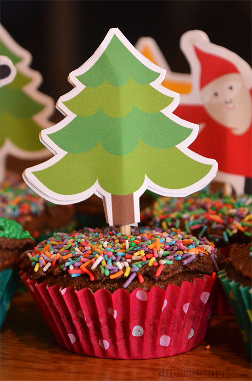 christmas tree cupcake topper