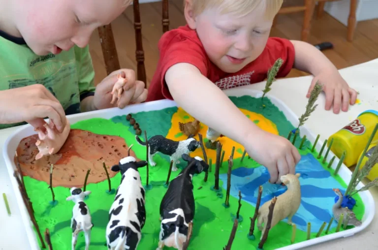play-doh used for farm imaginative play
