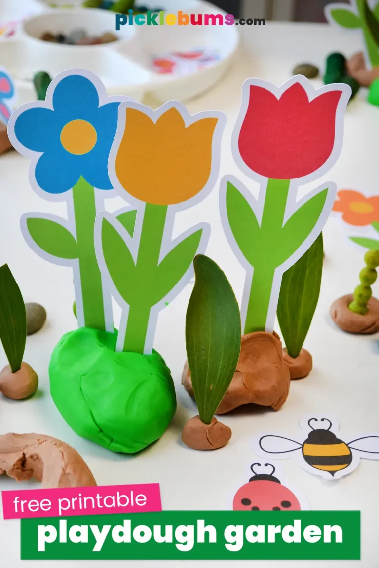 printable flowers and playdough
