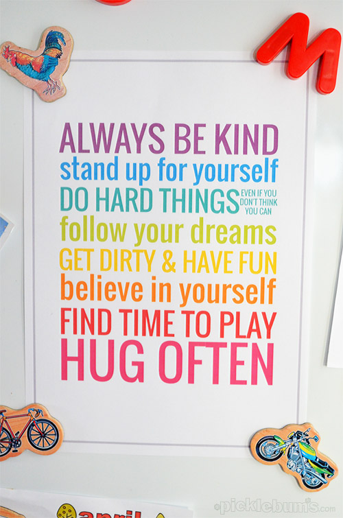 rules for kids printable poster