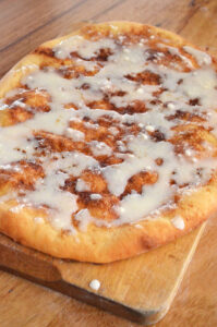 Cinnamon Pizza Recipe - a quicker way to get your homemade cinnamon scroll fix, without the scroll part!