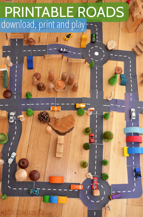 Free printable roads! Download, print and play! 