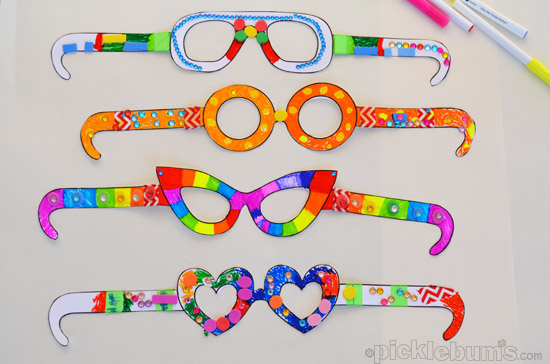 Free Printable Crazy Glasses - download, print and decorate! 