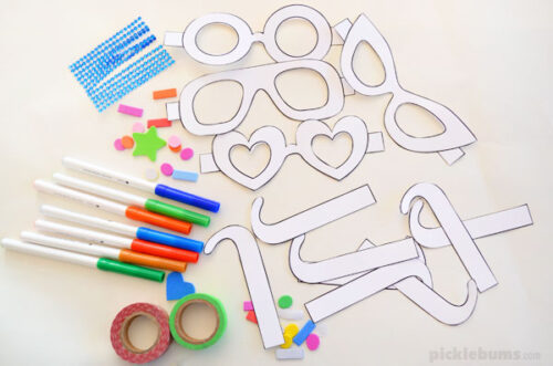 Fabulous Free Printable Paper Glasses Template! - Picklebums