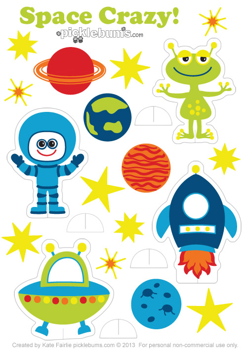 Space Crazy - free printable space characters to download print and play with!