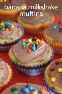 Banana milkshake muffins... these takes like our awesome version of banana milkshakes... so yum!