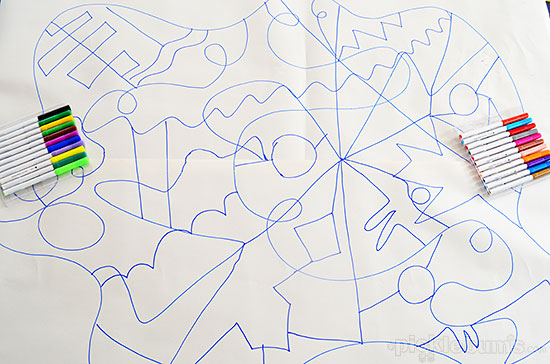 collaborative doodle drawing - a quick and easy activity 