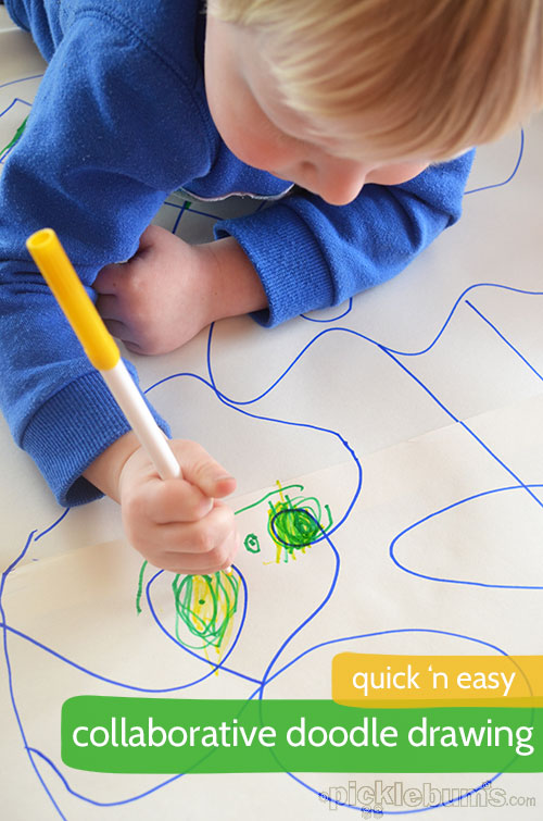collaborative doodle drawing - a quick and easy activity 