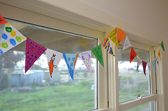 super easy kid-made bunting - with a free printable template