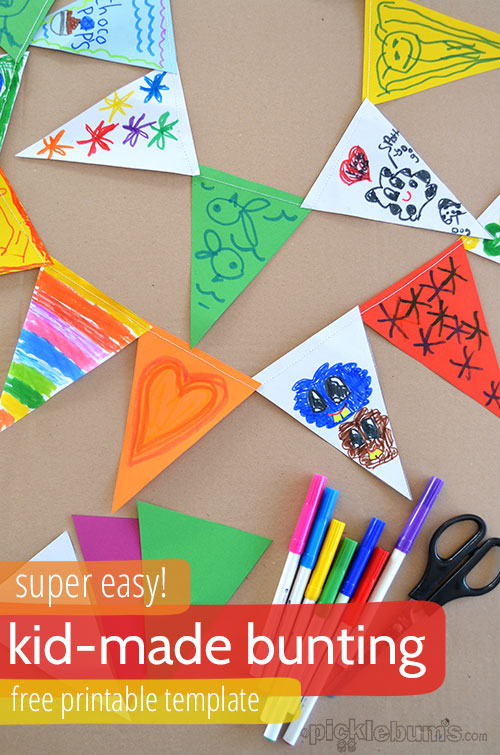 super easy kid-made bunting - with a free printable template