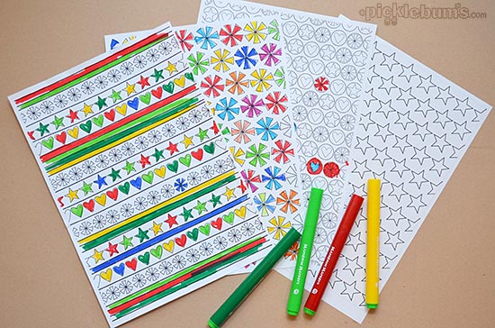 2013 Christmas Printables - colour your own wrapping paper! 