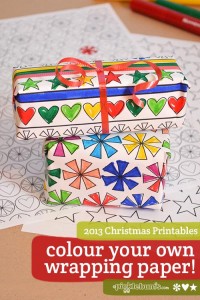 2013 Christmas Printables - colour your own wrapping paper!