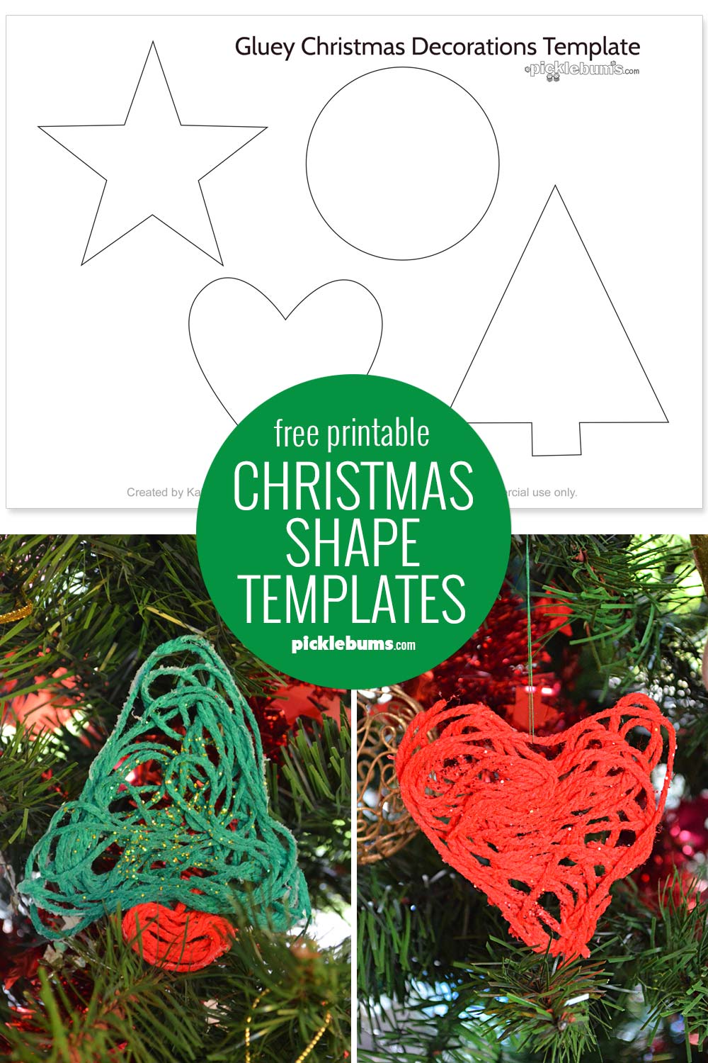 printable Christmas shapes template