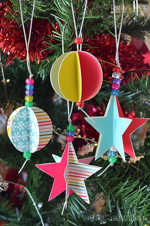Star And Circle Paper Christmas Decorations Free Printable - How To Make Homemade Decorative Items For Home