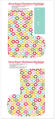 Sewn Paper Stockings - print your own paper stockings, sew them up and fill them with goodies!