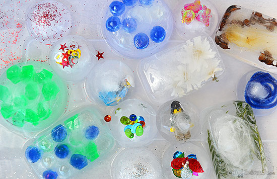 twenty fun things to freeze into ice blocks for cool sensory play!