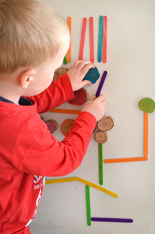 Magnet Madness! - 3 DIY ways to play with a magnet board.  Homemade wooden magnets