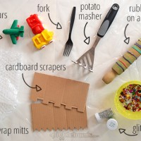 Fun accessories to add to finger painting - plus three easy finger paint recipes.