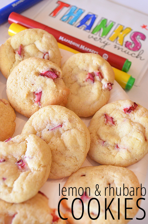 Lemon and Rhubarb cookies - the perfect thank you gift along with this free printable thank you card