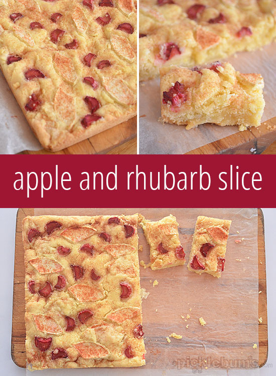 Apple and Rhubarb Slice - super easy recipe.