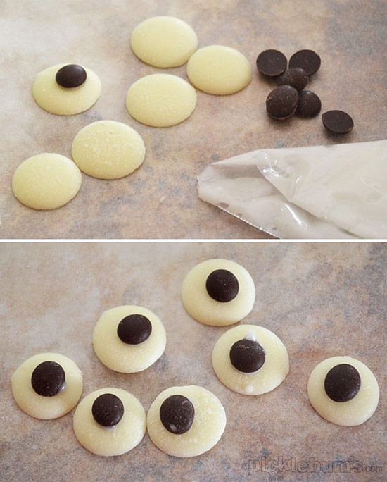 making chocolate eyeballs!