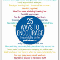 free printable poster 25 Ways to encourage