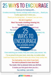 free printable poster 25 Ways to encourage