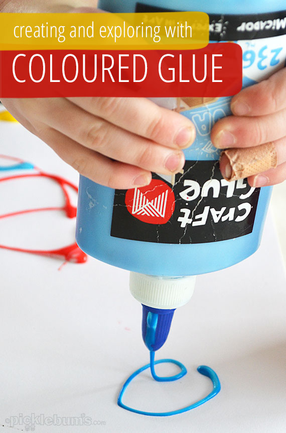 Exploring and Creating with Coloured Glue - an easy art activity