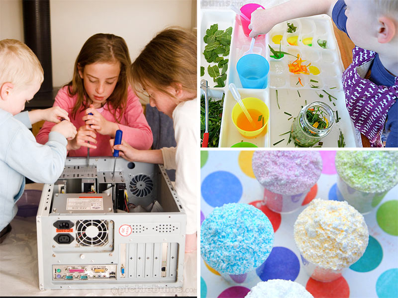 collage of science activities for kids