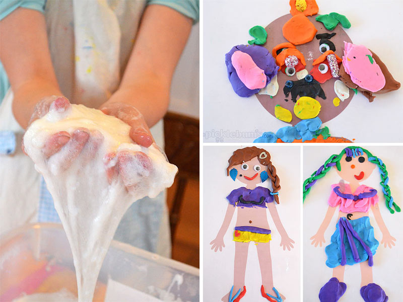 3 photos of sensory activities for kids