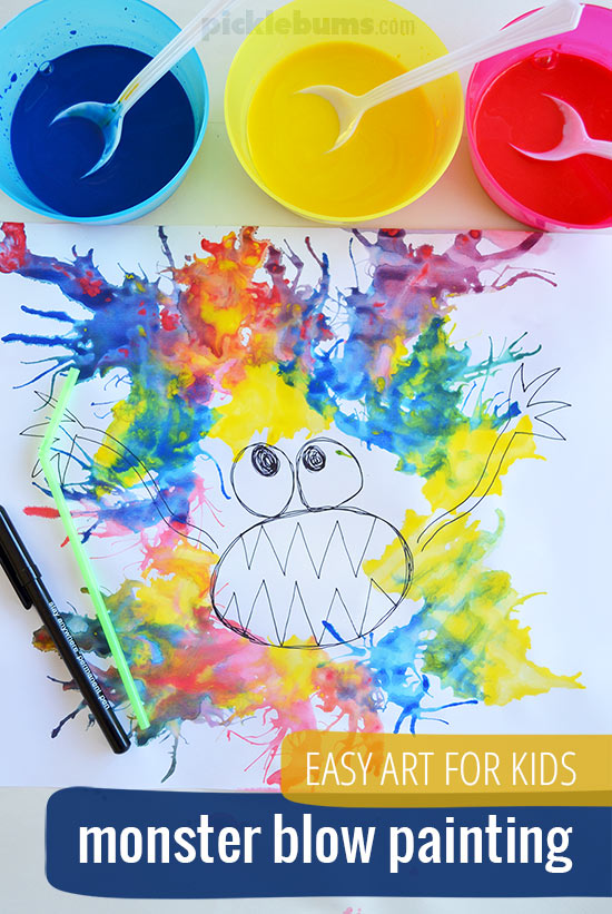 Monster Blow Painting - an easy art idea