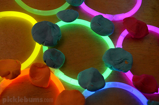 Glow Stick Play Dough - when you need a quick activity to make your child smile