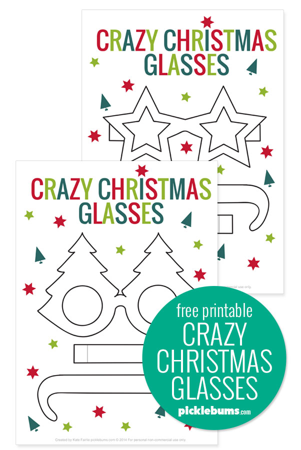 free printable Christmas glasses template pages