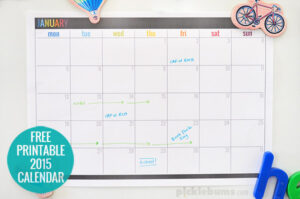Get organised in 2015 with this free printable calendar